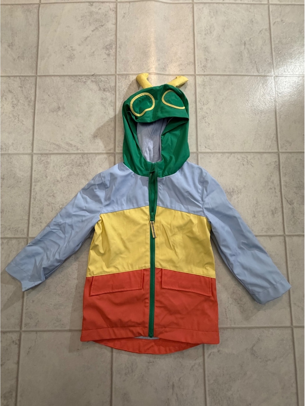 Cat and Jack Toddler Colorblock Hooded Rain Jacket Size 3T